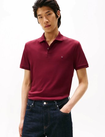Tommy Hilfiger Liquid Cotton Reg Seasonal Polo - Burgundy - XXXL