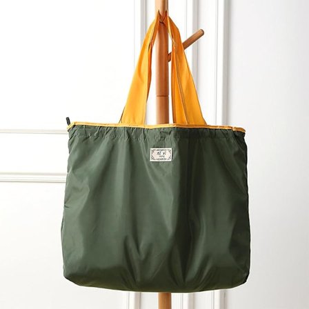 Vikbar Handväska/Axelväska (Stor Armégrön) med Dragsko, Stor Kapacitet, Återanvändbar Shoppingväska