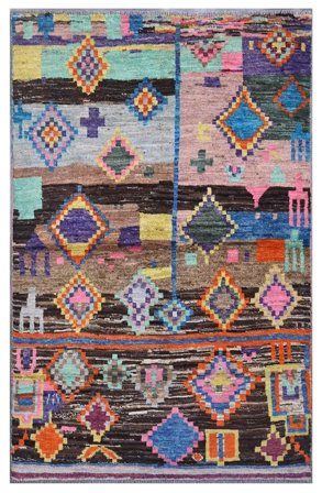 Tapis Moroccan Berber - Afghanistan 110X173 Noir/Rose Foncé (Laine, Afghanistan)