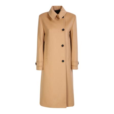 Paul Smith, Timeless and with a double-breasted silhouette: Paul Smith wool coat Beżowy, Kobieta, Rozmiar: 2XS