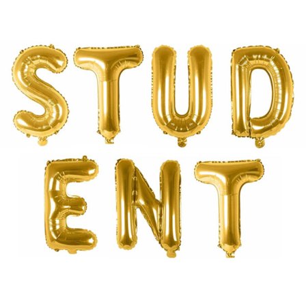 Enorma Student Bokstavsballonger Guld 80cm Höga