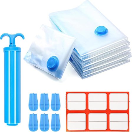 6 stk. vakuumposer for klær, vakuumposer klær, gjenbrukbar kompresjonspose reise for klær reisebagasje, 60 x 40 cm