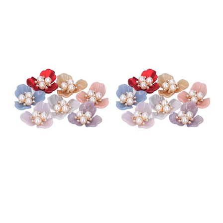 14 stk Perle Rhinestone Knapper DIY Utsøkte Faux Perle Knapper Flat Bakside Blomst Rhinestone for Klær Brosjer