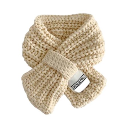 Trendy strikket skjerf for barn, vintervarmt, halsvarmer, gutter, jenter, strikket halsduk, trendy, vindtett halsbeskyttelse, gul
