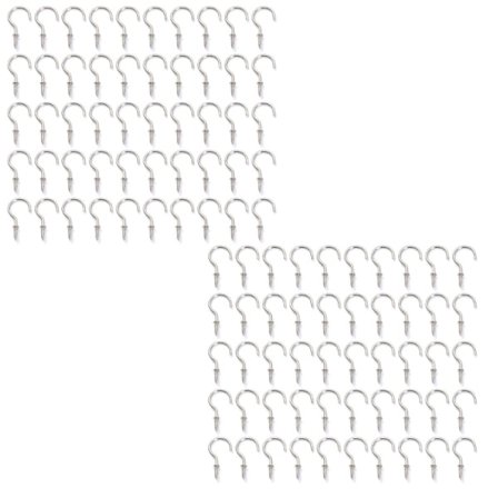 100 stk. Små skruekroge Øjeskrue Loftkroge Miniskrue til skruer til træ Skrue i kroge til hængende plantekunst_tfrf