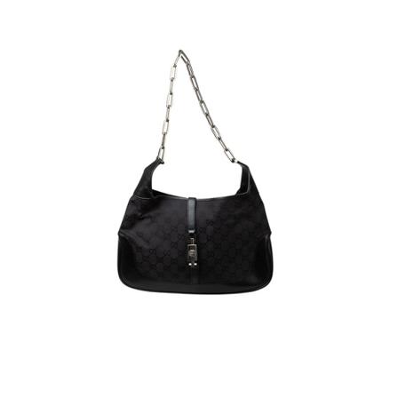 Gucci Vintage, pre-owned Jackie Chain Hobo Zwart, Dames, Maat:ONE Size,leer