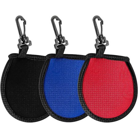 Golfball rengjøringspose 3 stk bærbar rengjøringspose med klips Mikrofiber vaskemaskin pose rengjøringstilbehør for golfball rengjøringspose Ball Ball