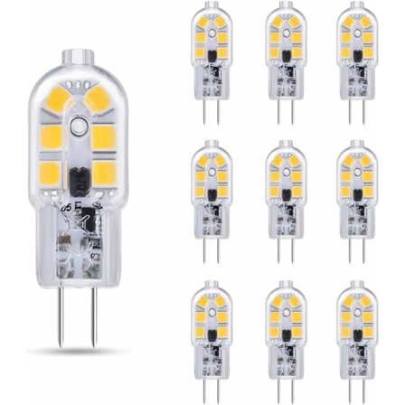 G4 LED 12V 2W Varmvit 3000K, 200lm, Ekvivalent Halogen G4 10W 20W, Ej dimbar, Tvåstift G4 12V LED AC DC För ljuskronor, bordslampor, 10 st.