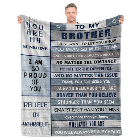 Present till bror filt 152x127 cm, brorpresenter från syster, födelsedagspresenter till bröder, present till storebror för fars dag årsdag alla 