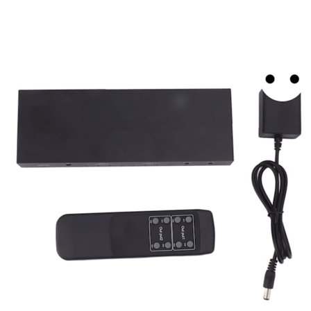 4X2 Matrix HD Output Splitter Aluminium Legering 4 ind 2 ud Matrix Switcher Bærbar Lyd Output Switcher til Hjemmekino 100‐240V EU