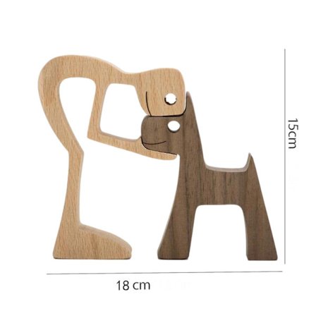 Lemmikki Veistos Kotitoimiston Koriste Rakkaus Perhe Pentu Puu Koira Käsityöveistos Työpöydän Pöytäkoriste Veistetty Malli