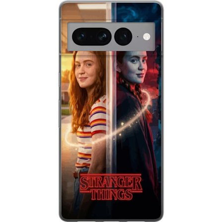 Yhteensopiva Puhelinkuori Google Pixel 7 Pro Jakaloitunut muotokuva Max Mayfieldin välillä arkipäivä ja tumma rinnakkaismaailma Stranger Things-ty