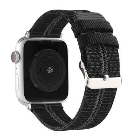 Apple Watch (41 mm) klockarmband i nylon med randig färg - Svart