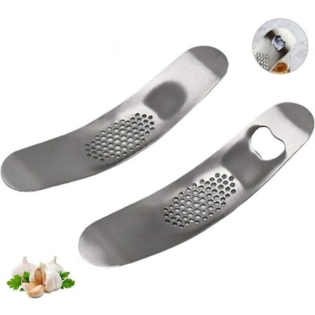 Gyngende Hvidløgspresser i Rustfrit Stål Professionel 2 i 1