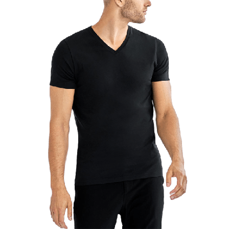 Bread & Boxers V-Neck 2-pack Underlinnen t-shirts Herr Svart M