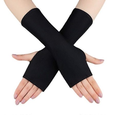 3 par UV-beskyttende hansker - Fingerløse kjørehansker (Beige/Hvit/Svart)