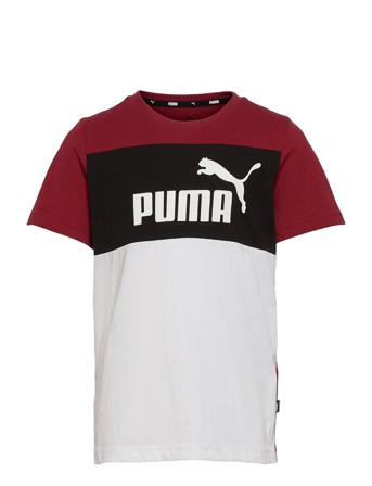 Ess+ Colorblock Tee B T-shirt Rød PUMA