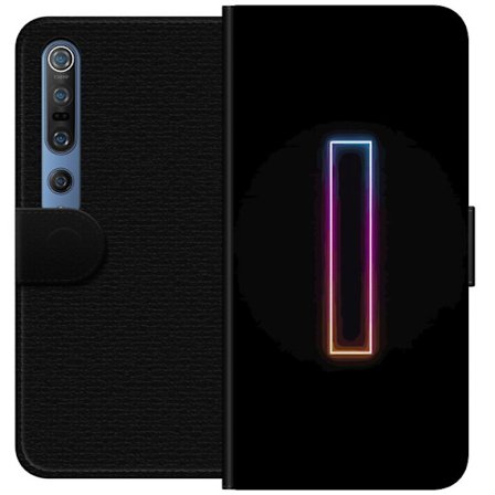 Kompatibel Tegnebogsetui til Xiaomi Xiaomi Mi 10 Pro 5G Minimalistisk neonbogstav I i regnbuefarver mod mørk baggrund