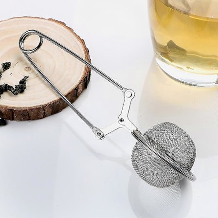 Te-sil med handtag Te-kula Sfär Mesh Te-sil Kaffe Ört Krydda Filter Diffusor Kökspryl