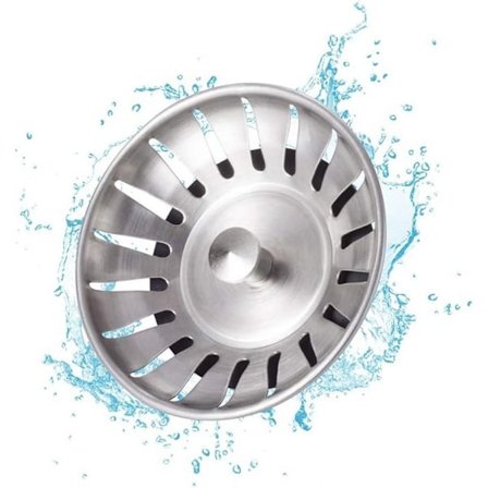 To-delt vaskeproppfilter, rustfritt stållokk med gummipakningsring, 78 mm diameter