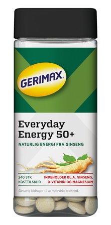 Gerimax Everyday Energy (50+) 240 tabl., Helse & Madvarer, Ingredienser, Ginseng