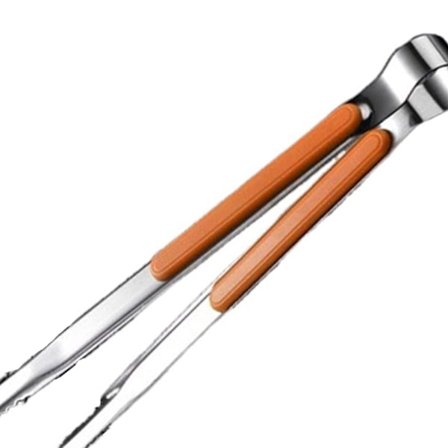 Mini grill i rustfritt stål, matpinsett, ispinsett, egnet for kjøtt, salater, toast, brød; tilbehør og verktøy inkludert.