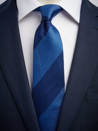 John Henric Men's Blaue Struktur Krawatten Size 7,5