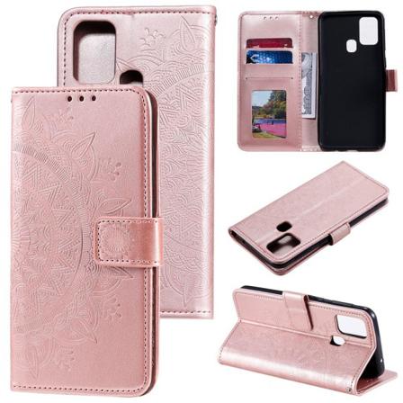 Samsung Galaxy A21s - Mandala Plånboksfodral - Roséguld Roséguld Roséguld