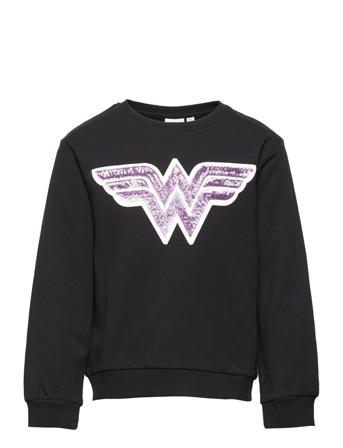 Nkfazan Justice Loose Sweat Box Bru Wab Sweatshirt Trøje Sort Name It