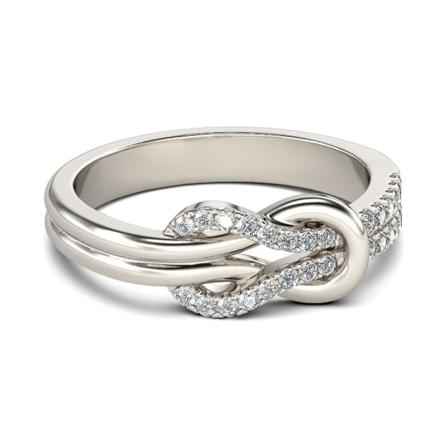 Temperament Bryllup Ringer Sølvfarget Vrid Knute Blomst Ring Med Diamanter 6