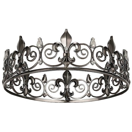 Gotisk Fuld Kong Krone - Metal Kroner og Tiaraer til Mænd & Drenge, Goth Prins Prom Festhatte, Hallo