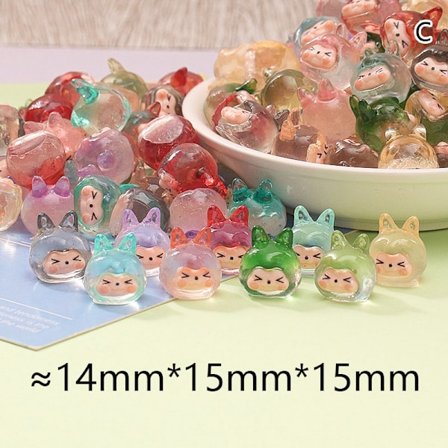 10 st Mini Luminous Trädgårdsdekorationer Resinfigurer Miniatyr