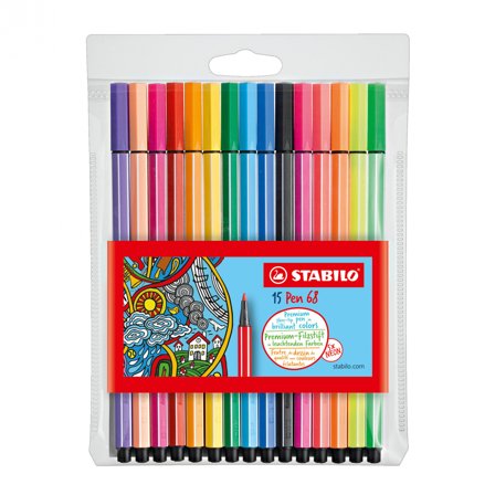 Stabilo Pen 68 Fiberspids 15-pak