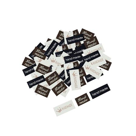 1/2/3/5 100x Håndlagde engelske etiketter Tags Stoff DIY Klær Håndlagde Krone Trykk 120 stk Handmade Crown Print 120 Pcs 1 Set