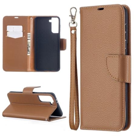 Samsung Galaxy S21 Plus - Litchi Shark Fodral - Brun Brown Brun
