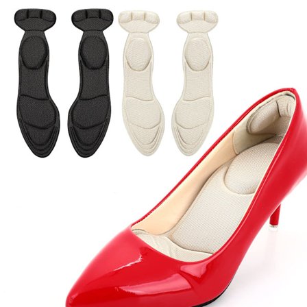 2 paria kengänpohjallisia, hengittävät sienipohjalliset kantapääkiinnikkeillä, leikattavat kantapääpehmusteet, korkokenkien pohjalliset (musta, 