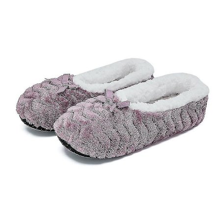 Dame Indendørs Varme Fleece Hjemmesko Vinter Blød Hyggelig skridsikker Plys Slip-on sko