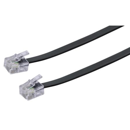 SCHWAIGER TAE-Kabel RJ11 -> RJ11 6P4C 6m schwarz flach