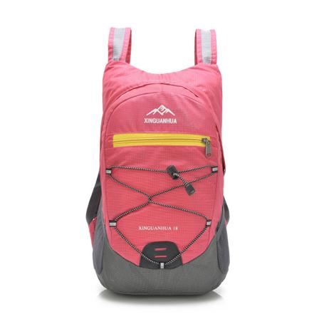 Kvinder pige rygsæk skuldertaske Udendørs Foldbar 18L Letvægts Rejsetaske Vandtæt Junior High School Skoletaske Rose Red 27*11*40cm