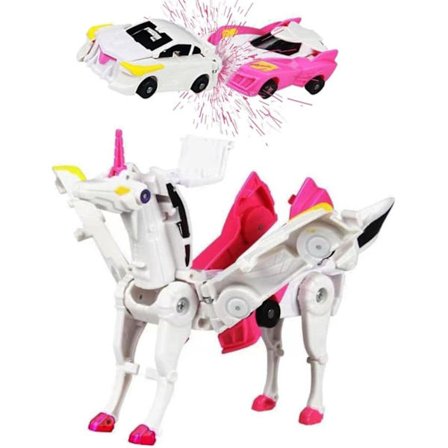 2-i-1 Transformer Car Unicorn – Magnetic Transforming Car & Robot Toy for Kids