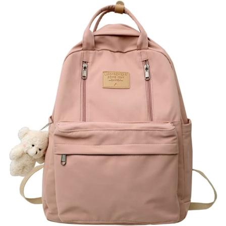 Sød Rygsæk til Skole Æstetisk Rygsæk Pung til Kvinder Piger Pink Bogtaske Korea Style Bogtaske