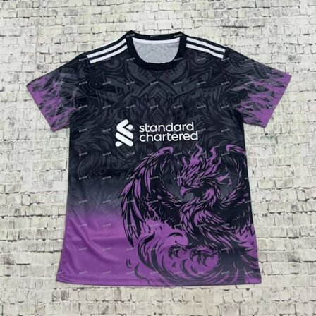 Ny Fodboldtrøje Opvarmning Trænings T-shirt Liverpool Special Edition til Mænd LILLA Størrelse 3XL