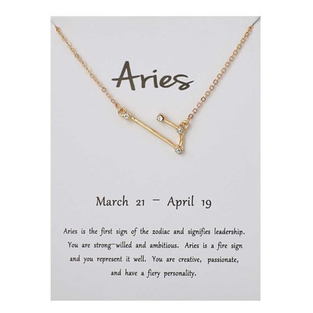 Star Sign Halskæde Vædderen Aries Gift Halskæde Guld