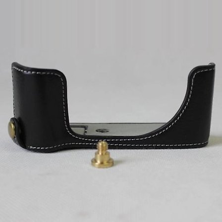 Äkta läder halv kameraväska fodral skydd för Canon G1X Mark III