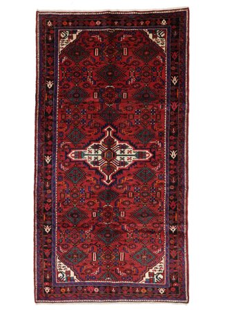 Tappeto Orientale Hamadan 156X300 Nero/Rosso Scuro (Lana, )