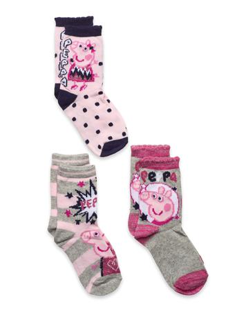 3 Pack Of Socks Patterned Peppa Pig