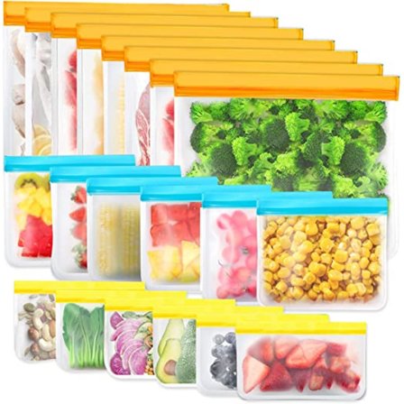 20 stk. genanvendelige opbevaringsposer, BPA-fri genanvendelige fryseposer,