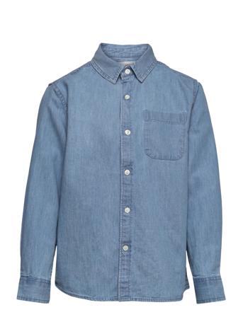 Pocket Denim Shirt Skjorte Blå Mango