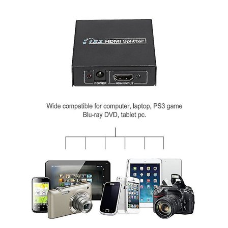 1x2 HDMI 1080p 3D Splitter 1 Indgang 2 Udgang Vælgboks