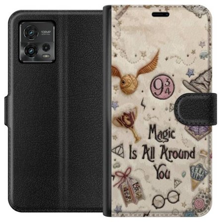 Kompatibelt Plånboksfodral till Motorola Motorola Moto G72 Broderad magisk illustration med symboler, citat och fantasivärld inspirerad av sagor som